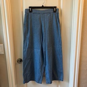 NWT BP Cotton Chambray Denim Wide Leg Crop Pants